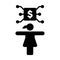 Finace icon vector digital dollar currency with female person for digital wallet in a glyph pictogram