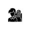 Finacial manager black icon concept. Finacial manager flat vector symbol, sign, illustration.