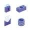 Finacial transaction isometric set icons