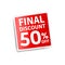 Final Discount 50% Off Red Sticker