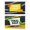 Final Sale Advertising Banners Set. Black Grungy Background with Typography, Warning Signs and Yellow Tape