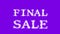 Final Sale cloud text effect violet isolated background