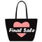 Final sale shopping bag with pink heart. Super sales. Seasonal sale.