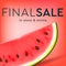 Final sale social media template for online store, watermelon slice background, vector illustration.