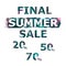 Final Summer Sale banner, poster with palm leaves, jungle leaf and handwriting lettering.