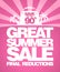 Final summer sale poster design with big shopping bag and tropical island