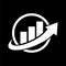 Finance Accounting Chart Arrow icon on dark background