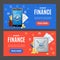 Finance Banner Horizontal Set. Vector