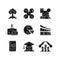 Finance black glyph icons set on white space