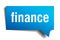 Finance blue 3d speech bubble