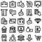 Finance bold outline vector icons set included banking and digital banking every single icon can be easily modified or edited