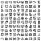 Finance bold outline vector icons set included banking and digital banking every single icon can be easily modified or edited