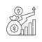 Finance and budgeting icon, linear isolated illustration, thin line vector, web design sign, outline concept symbol with