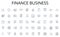 Finance business line icons collection. Assets, Liabilities, Equity, Valuation, Intangibles, Depreciation, Inventory