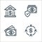 finance and business line icons. linear set. quality vector line set such as business partnership, money card, mobile banking