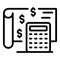 Finance calculator broker icon, outline style