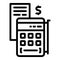 Finance calculator icon outline vector. Money freedom