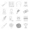 Finance, cleaning, weather and other web icon in outline style.Prize, pizza, sports icons in set collection.