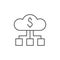 Finance cloud server line icon