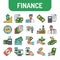 Finance color line icons set. System money management. Pictograms for web page, mobile app, promo. UI UX GUI design element.