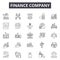 Finance company line icons, signs, vector set, outline illustration concept