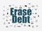 Finance concept: Erase Debt on wall background