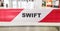 Finance concept. International payment system - swift. Closed place