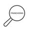 Finance Concept: Magnifying Optical Glass With Words Franchising