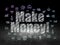 Finance concept: Make Money! in grunge dark room