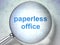 Finance concept: Paperless Office with optical glass
