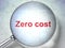 Finance concept: Zero cost with optical glass