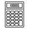 Finance credit calculator icon, outline style