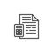 Finance Document and Calculator line icon