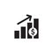 Finance exchange graphic growth up. Black web icon design. Vector illustration.