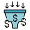 Finance funnel icon vector flat