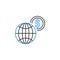 finance globe 2 colored line icon. Simple colored element illustration. globe icon outline symbol design from finance set