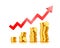 Finance growth chart arrow with gold coins