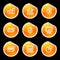 Finance icons, orange circle s