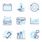 Finance icons set. Included icon as Graph chart, Calendar, Web report signs. Vector