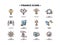 Finance icons set. Vector illustration of asset management, venture capital, insurance, wealth management icons