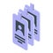 Finance id workers icon isometric . Content plan