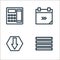finance line icons. linear set. quality vector line set such as bars, download, calendar