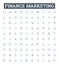 Finance marketing vector line icons set. financing, marketing, banking, investments, stocks, bonds, broker illustration