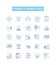 Finance marketing vector line icons set. financing, marketing, banking, investments, stocks, bonds, broker illustration