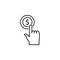 Finance, money diversification, touchpad, hand, tap, money icon. Element of money diversification illustration. Signs and symbols