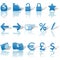 Finance Money Website Icons Set Blue