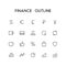 Finance outline icon set