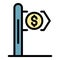 Finance pillar direction icon color outline vector