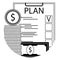 Finance plan checklist line icon