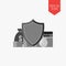 Finance protection concept icon. Flat design gray color symbol.